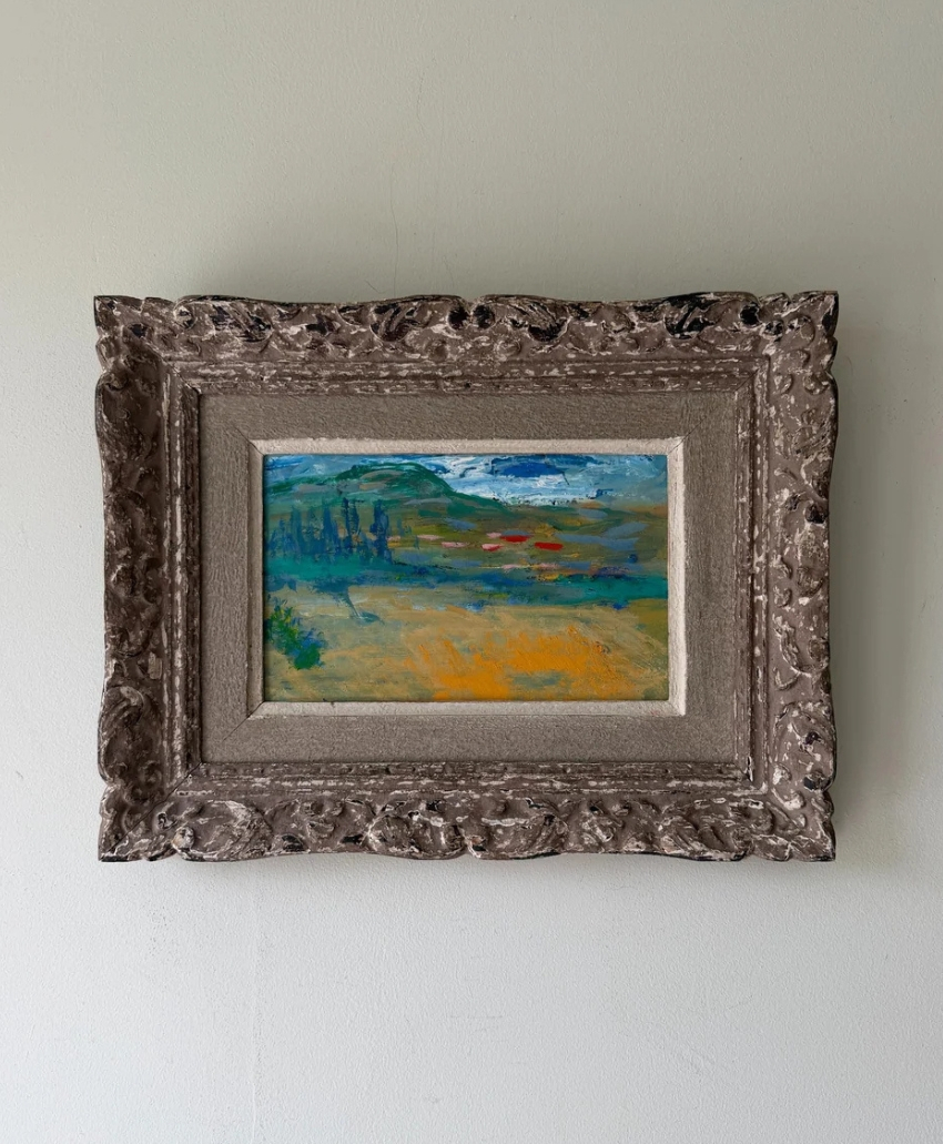Summer in Provence, UK, Scheme Interior, a colourful painting featuring a sunny landscape in yellow, green and blue, from Hue + Holasz.