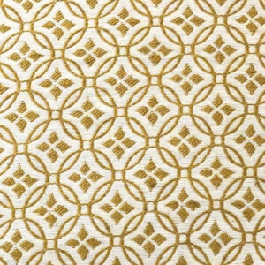 Kate Medlicott Basilica Fabric in Oro Gold, UK, Scheme Interior, a decorative furnishing fabric in a warm golden shade.