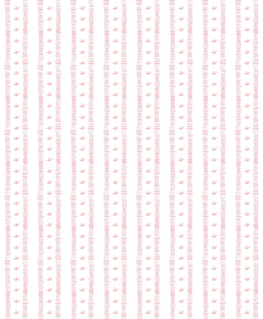 Kate Medlicott Meuse Wallpaper in Rose Pink, UK, Scheme Interior, a decorative wallpaper with a soft pink colourway.