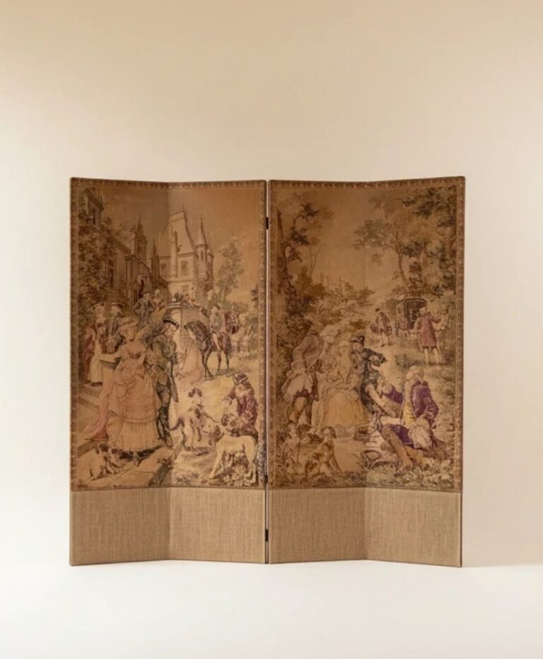 French Folding Tapestry Screen, Early 20th Century