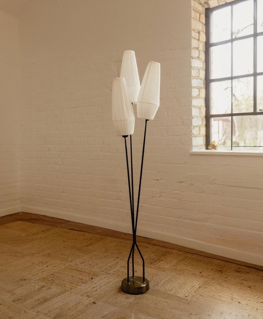 Passé The Store, Swedish Floor Lamp, white, a vintage floor lamp with a slender sculptural stand and softly shaped shade, Scheme, Interior, UK