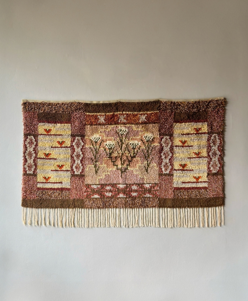 Sigmar, 'Suopursuja' ("Wild Rosemary") Rya Rug Aksel Wilhelm Raitio Finland, green, a Finnish rya rug with a dense pile and an organic botanical-inspired pattern, Scheme, Interior, UK