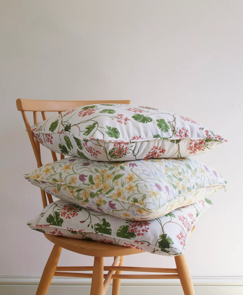 Sophie Harpley Custom-Made Linen Cushions in Multicolour, UK, Scheme Interior, decorative linen cushions available in a range of colours.
